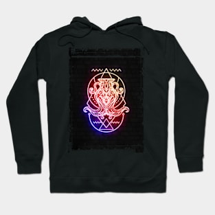 Aquarius neon sign Hoodie